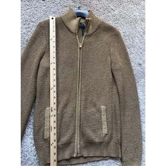 Lauren Ralph Lauren Women’s Gold Shimmery Zip Up Sweater Size L - Picture 3 of 5